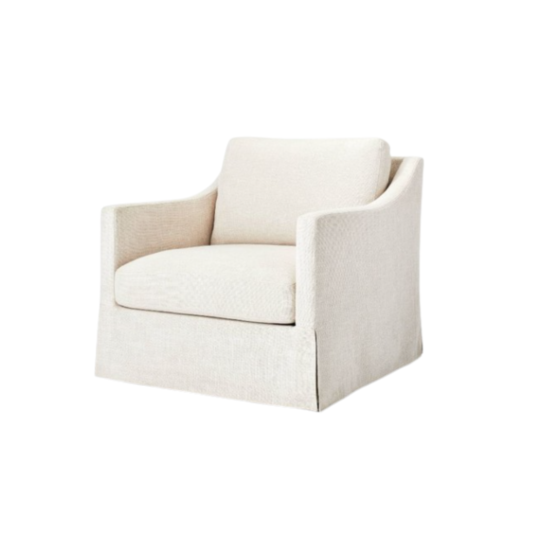Vivian Park Upholstered Swivel Chair Cream – Threshold™ designed with ...