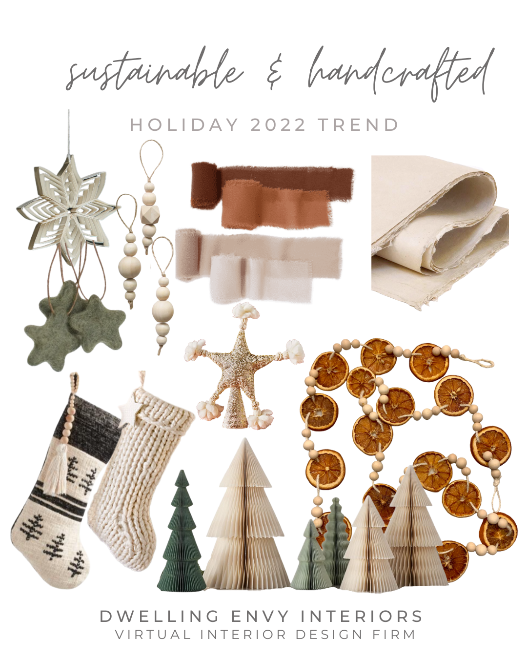 image of Dwelling Envy Interior's recommended items for a Sustainable and Homemade , Handcrafted Theme for the Holidays
