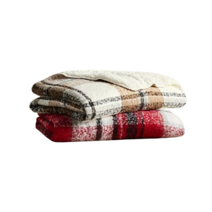 image of plaid throw blankets recommended by Dwelling Envy