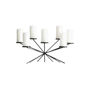 IMAGE OF Starburst Black Metal Fireplace Candelabra _ Crate & Barrel