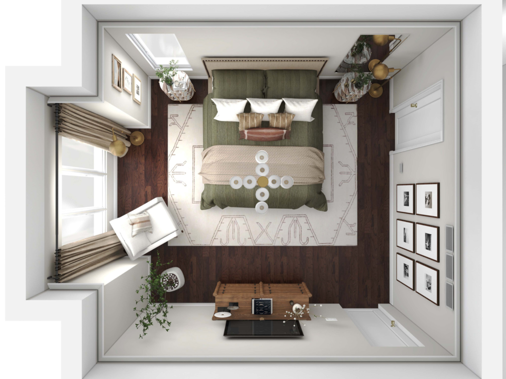 California Casual Bedroom Bedroom Retreat Floor Plan Furniture Layout