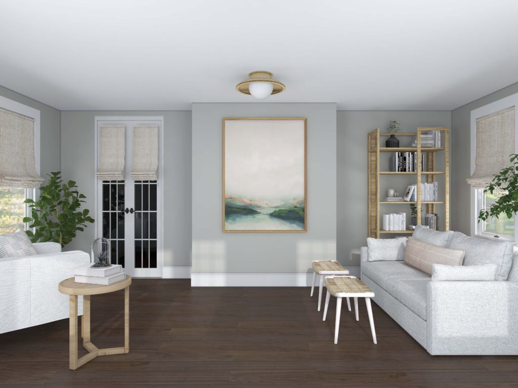 Mid-Century Modern 3d Rendering Sunroom Design by Dwelling Envy