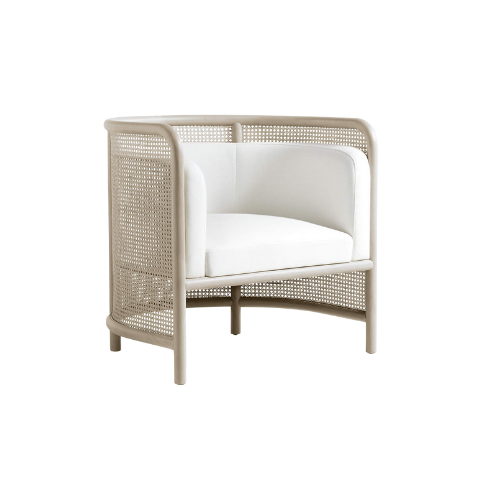 Fields Cane Back White Wash Accent Chair by Leanne Ford