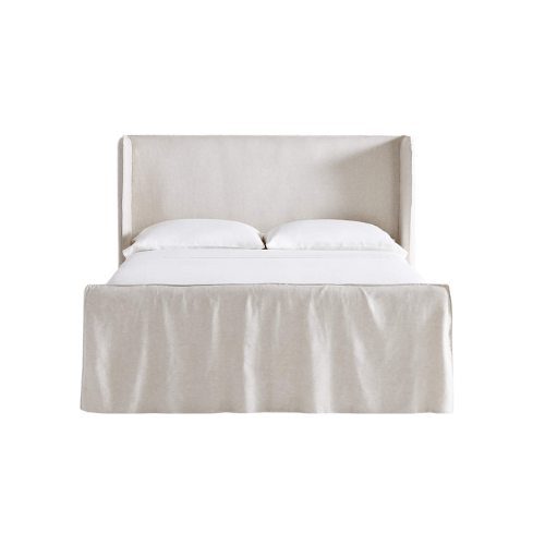 New Exclusive Positano Oatmeal Ivory Slipcovered Queen Bed