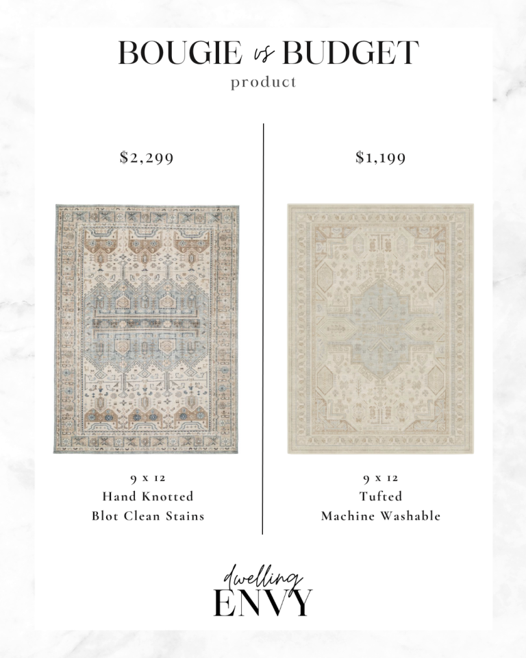 bougie vs budget accent rug home decor finds