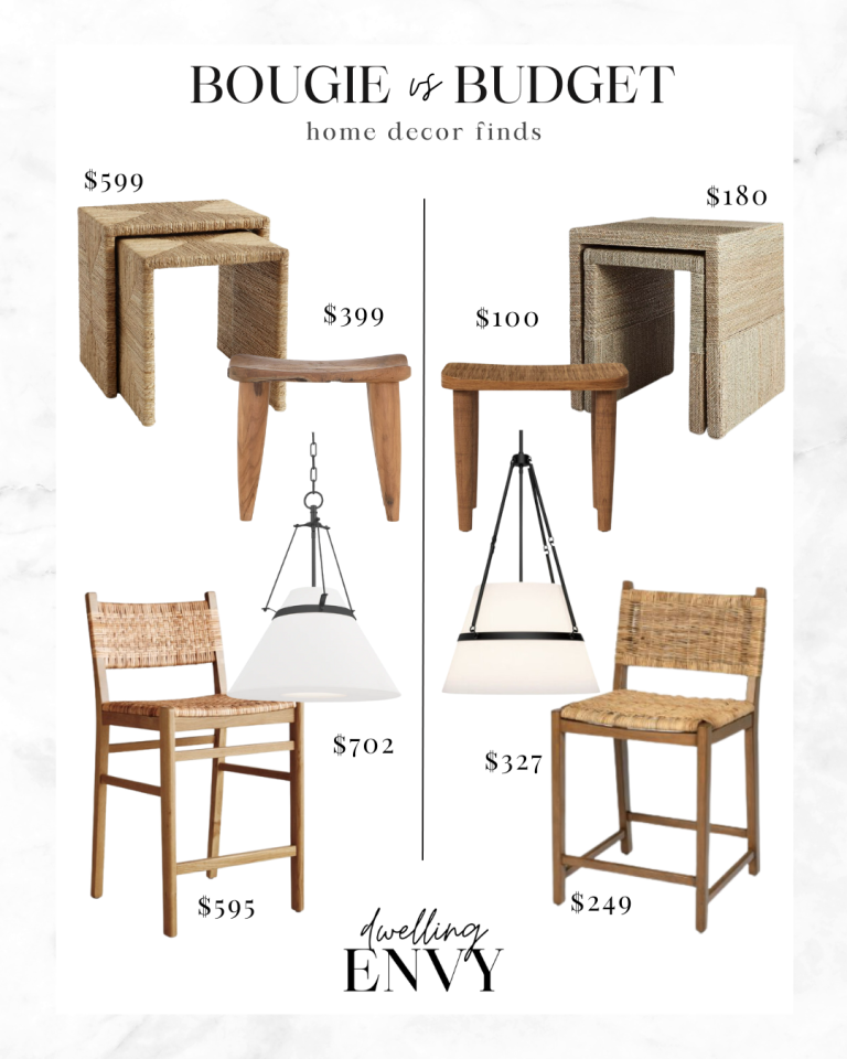bougie vs budget end table lighting and counter stool home decor finds